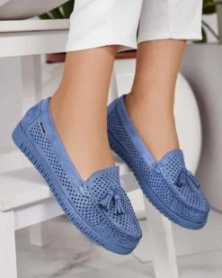 Royalfashion Ażurowe mokasyny damskie Molaffa