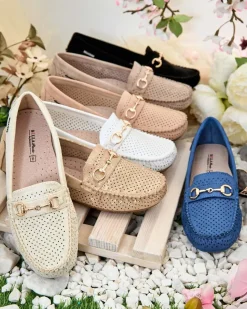 Royalfashion Ażurowe mokasyny damskie Mill