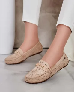 Royalfashion Ażurowe mokasyny damskie Mill