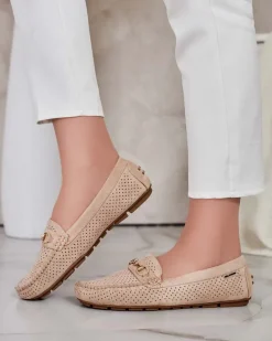 Royalfashion Ażurowe mokasyny damskie Mill