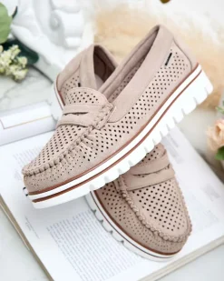 Royalfashion Ażurowe mokasyny damskie Leteller