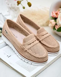 Royalfashion Ażurowe mokasyny damskie Leteller