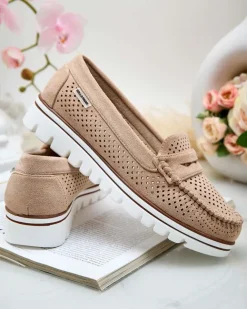 Royalfashion Ażurowe mokasyny damskie Leteller