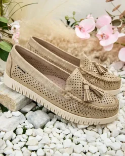 Royalfashion Ażurowe mokasyny damskie Molaffa