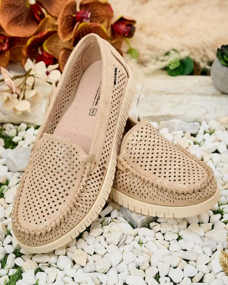 Royalfashion Ażurowe mokasyny damskie Nafis