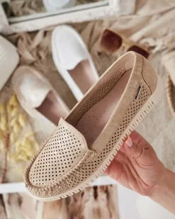 Royalfashion Ażurowe mokasyny damskie Nafis