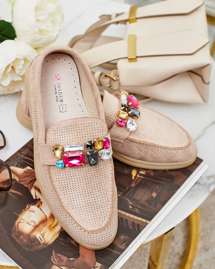 Royalfashion Ażurowe mokasyny damskie Mettele