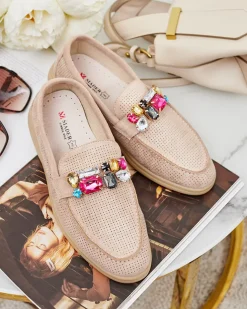 Royalfashion Ażurowe mokasyny damskie Mettele