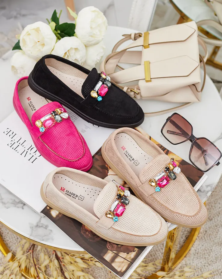 Royalfashion Ażurowe mokasyny damskie Mettele