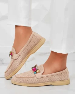 Royalfashion Ażurowe mokasyny damskie Mettele