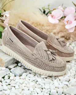 Royalfashion Ażurowe mokasyny damskie Molaffa