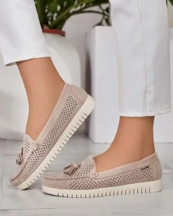 Royalfashion Ażurowe mokasyny damskie Molaffa