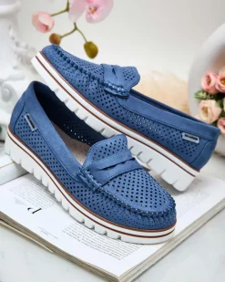 Royalfashion Ażurowe mokasyny damskie Leteller