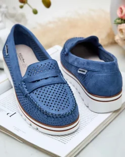 Royalfashion Ażurowe mokasyny damskie Leteller