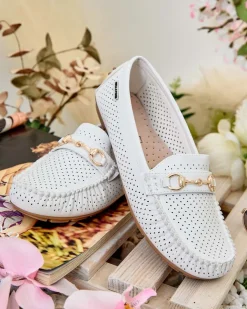 Royalfashion Ażurowe mokasyny damskie Mill