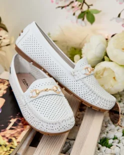 Royalfashion Ażurowe mokasyny damskie Mill