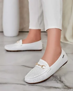 Royalfashion Ażurowe mokasyny damskie Mill