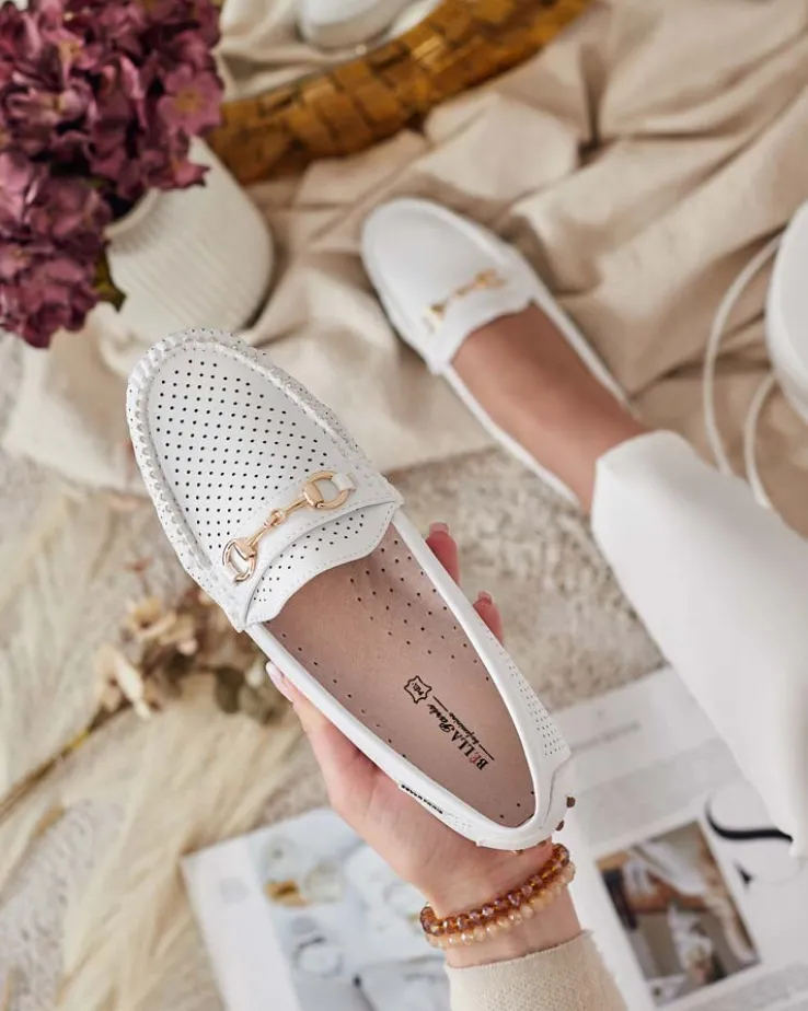 Royalfashion Ażurowe mokasyny damskie Mill