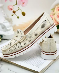 Royalfashion Ażurowe mokasyny damskie Leteller