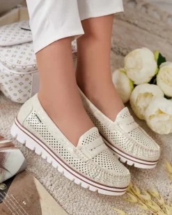 Royalfashion Ażurowe mokasyny damskie Leteller