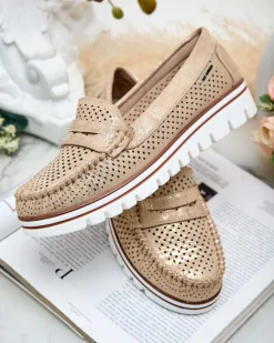 Royalfashion Ażurowe mokasyny damskie Leteller