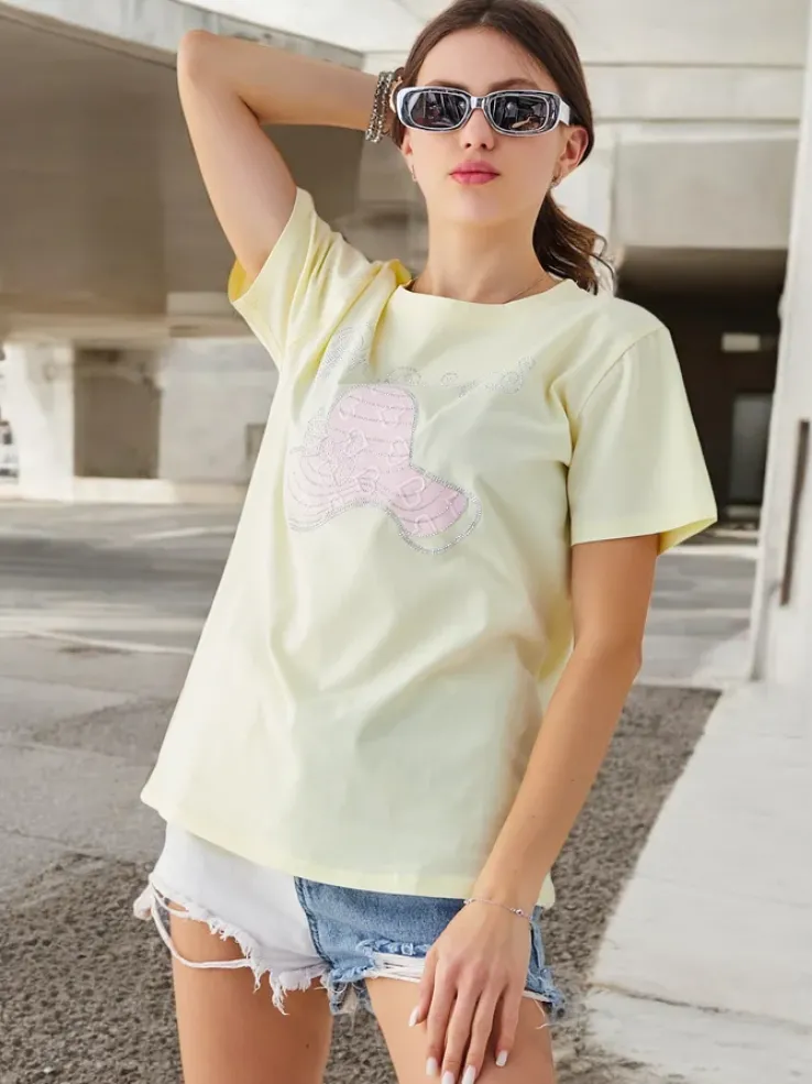 Royalfashion Bawełniana damska bluzka z nadrukiem