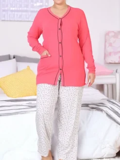 Royalfashion Bawełniana damska 2-częściowa piżama PLUS SIZE