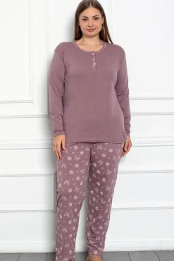 Royalfashion Bawełniana damska 2-częściowa piżama w motyle PLUS SIZE