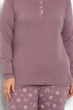 Royalfashion Bawełniana damska 2-częściowa piżama w motyle PLUS SIZE