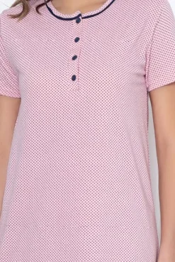 Royalfashion Bawełniana nocna koszula damska w kropki