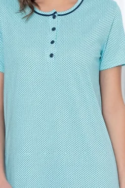 Royalfashion Bawełniana nocna koszula damska w kropki