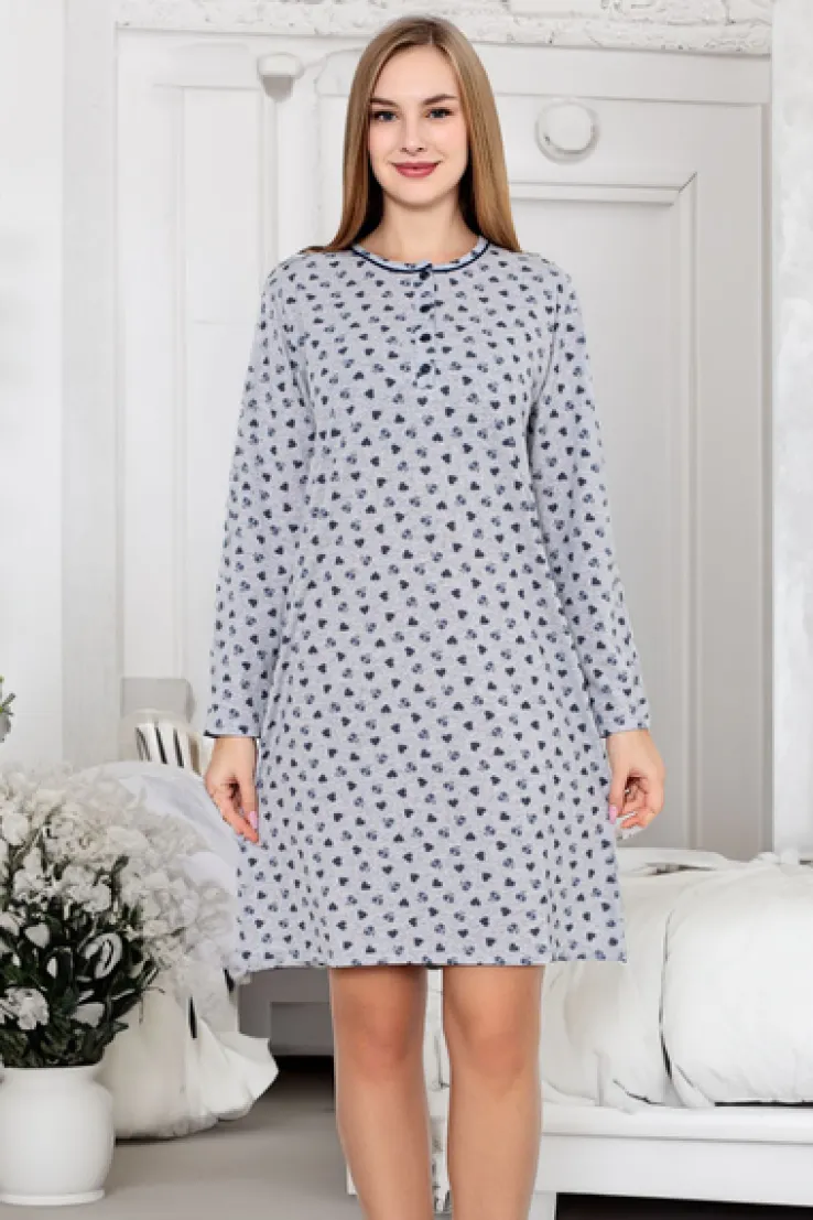 Royalfashion Bawełniana nocna koszula damska w serduszka