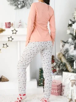 Royalfashion Bawełniana piżama damska z kotkiem