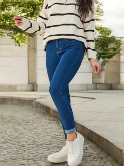 Royalfashion Bawełniane jeansy damskie rurki