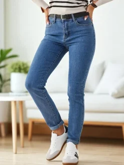 Royalfashion Bawełniane jeansy damskie zwężane