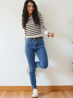 Royalfashion Bawełniane jeansy damskie zwężane