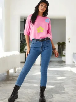 Royalfashion Bawełniane jeansy damskie zwężane