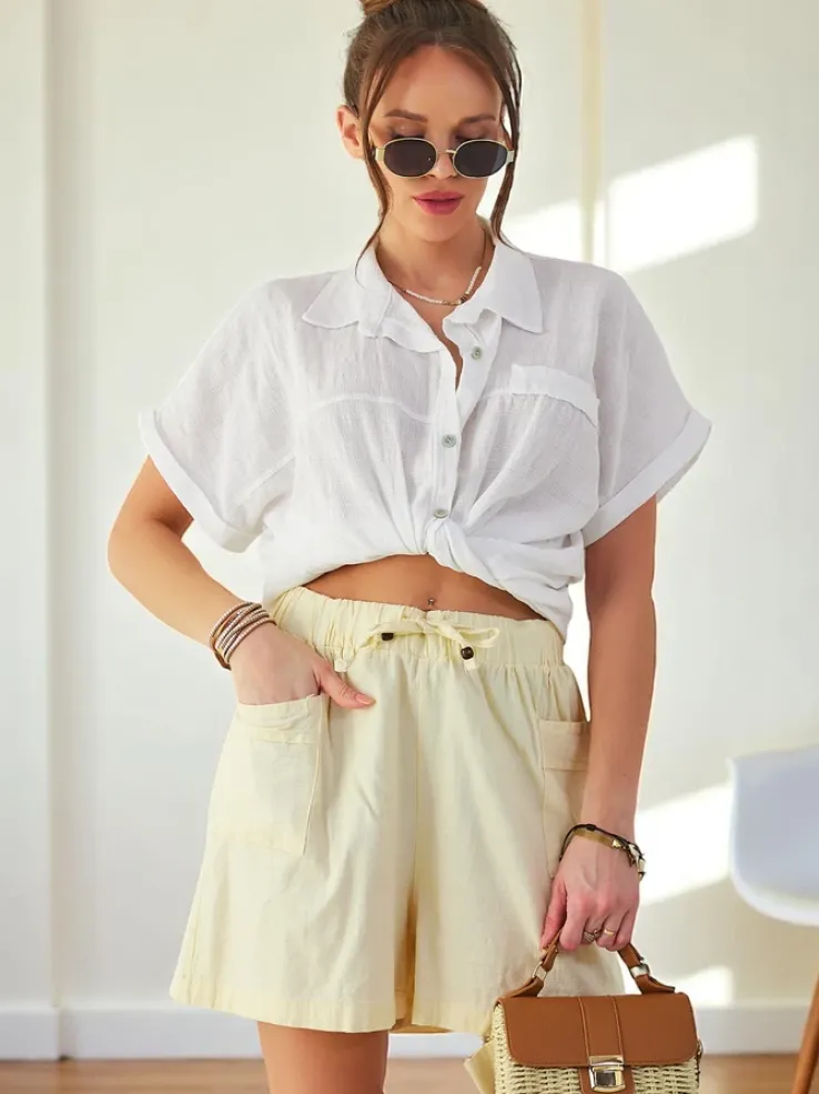 Royalfashion Bawełniane krótkie spodenki damskie