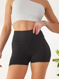 Royalfashion Bawełniane krótkie spodenki damskie sportowe legginsy