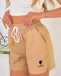 Royalfashion Bawełniane materiałowe krótkie spodenki damskie