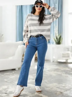 Royalfashion Bawełniane proste jeansy damskie