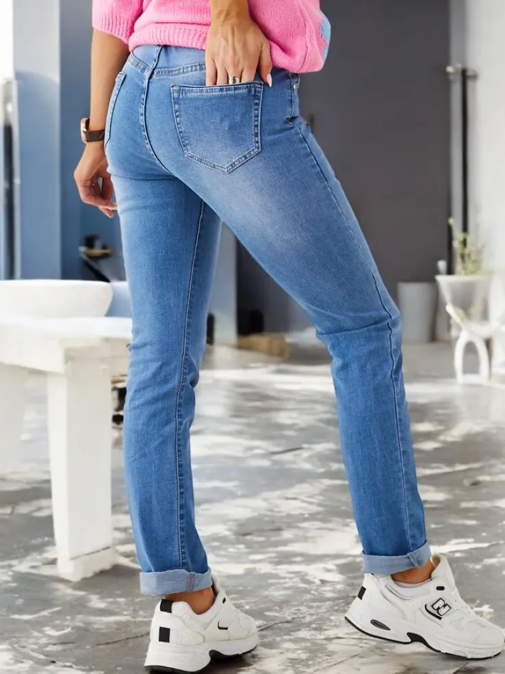 Royalfashion Bawełniane proste jeansy damskie