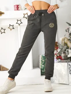 Royalfashion Bawełniane spodnie dresowe damskie