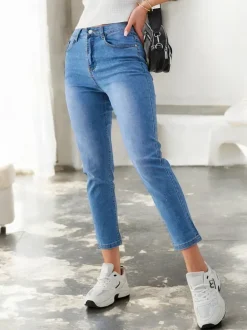 Royalfashion Bawełniane spodnie damskie mom jeans