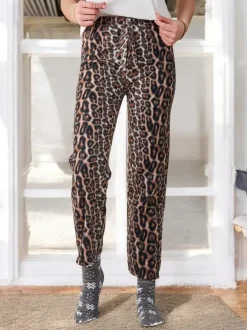 Royalfashion Bawełniane świąteczne spodnie damskie od piżamy w kratę