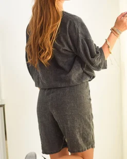 Royalfashion Bawełniano- lniany letni damski komplet