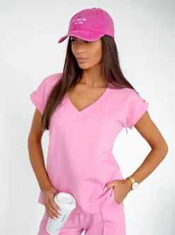 Royalfashion Bawełniany damski komplet casualowy z krótkim rękawem