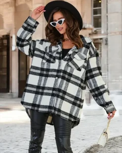 Royalfashion Bawełniany damski płaszcz typu koszula