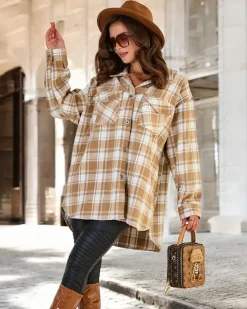 Royalfashion Bawełniany damski płaszcz typu koszula