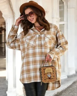 Royalfashion Bawełniany damski płaszcz typu koszula